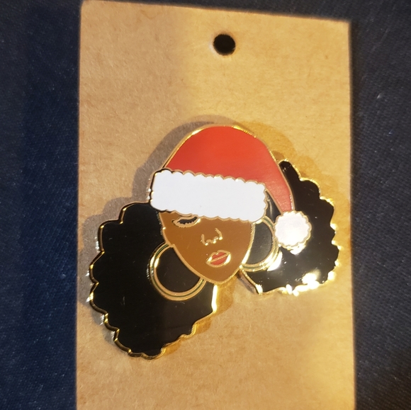 Lapel Pin sassy girl in Santa Hat - Picture 5 of 8